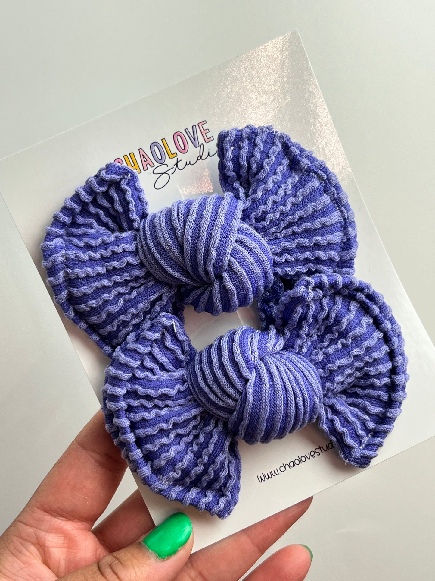 Purple Piggies Hair Bows