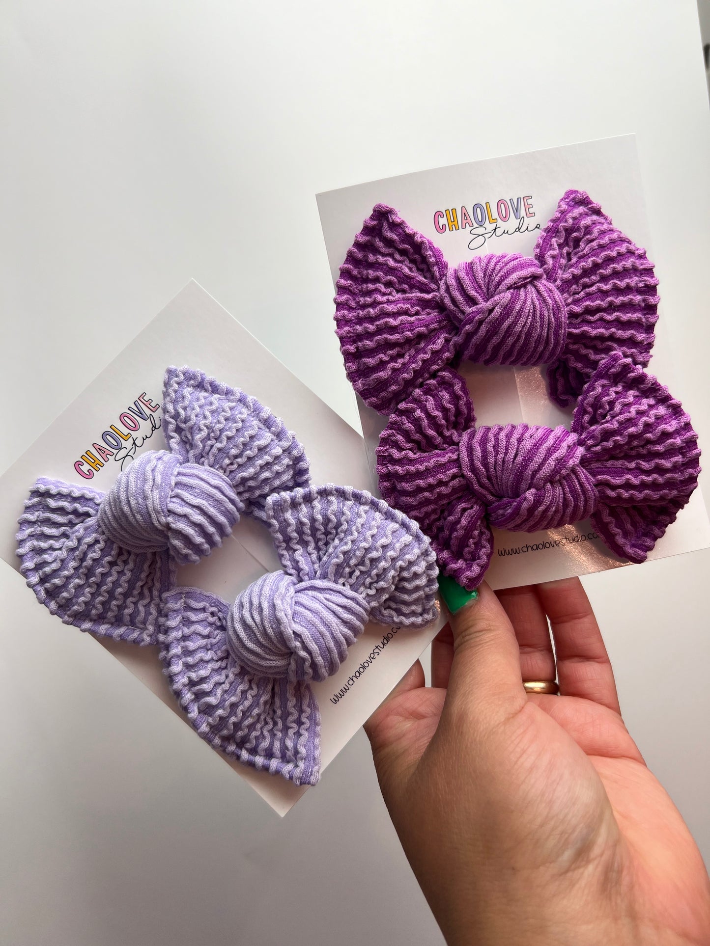 Violet Piggies Hair Bows