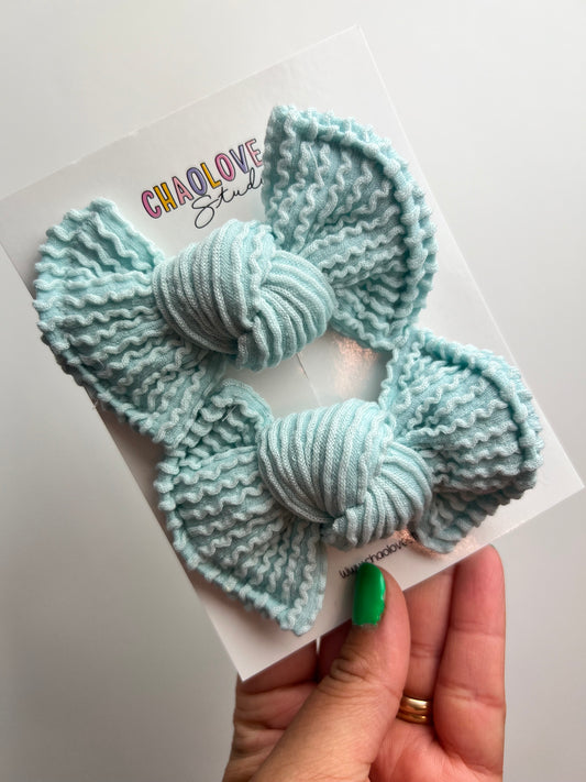 Light  blue Piggies Hair bows