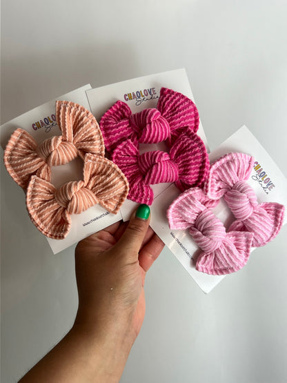 Peach Piggies Hair Bows