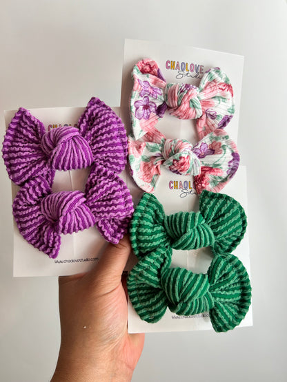 Violet Piggies Hair Bows