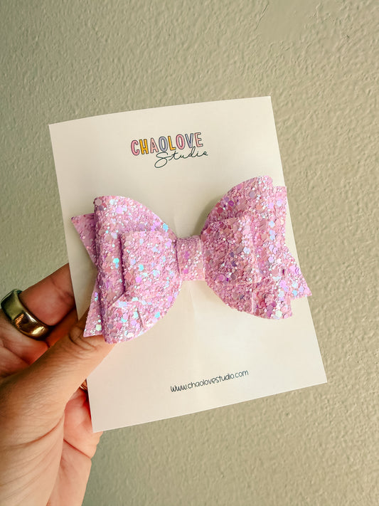 Lilac Glitter Bow