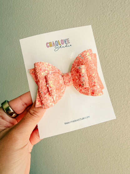 Orange Glitter Bow