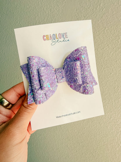 Purple Glitter Bow