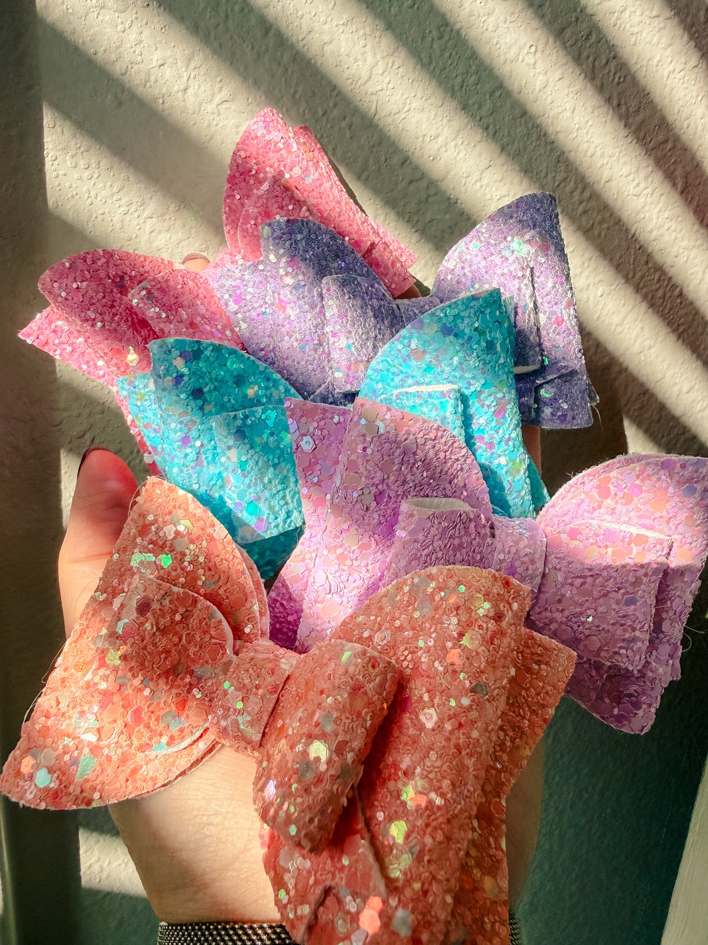 Pink glitter Hair bow
