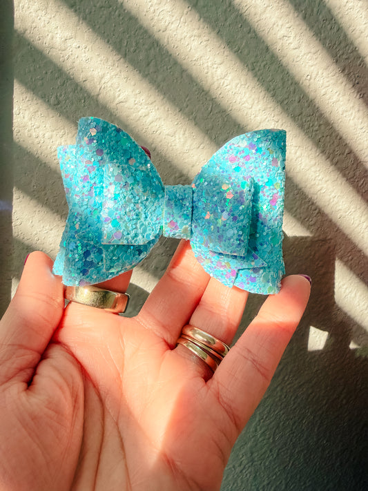 Blue Glitter Bow